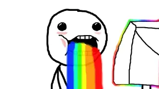 Puking Rainbows meme card, epic rarity