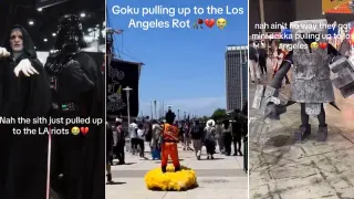 Pulling Up to LA / Pulled Up to the Los Angeles Riots meme card, common rarity