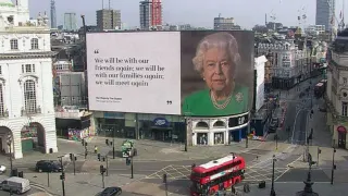Queen Elizabeth On A Billboard meme card, common rarity