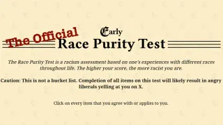 Race Purity Test meme card, common rarity