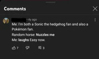 Carte meme Random Horse Nuzzles Me / Easy Now, rareté commune