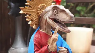 Raptor Jesus meme card, epic rarity