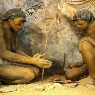 Rare Picture of Men Discovering Fire meme card, common rarity