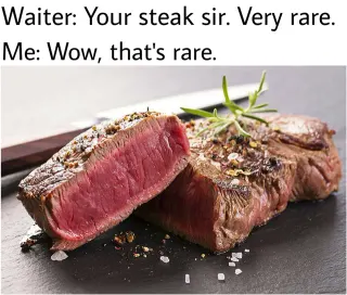 Rare Steak meme card, common rarity