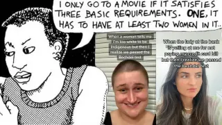 Realizing We Passed The Bechdel Test meme card, common rarity