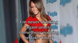 Rihanna "I'm Never X Again Unless Y Later Today" meme card, common rarity