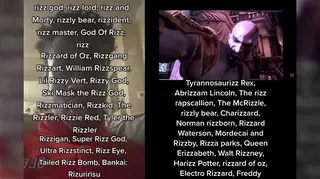 Rizz God / Rizz Nicknames meme card, rare rarity