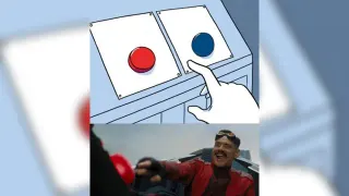 Robotnik Pressing Red Button meme card, common rarity