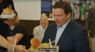 Ron DeSantis Saying "Mmm Hungwy" meme card, common rarity