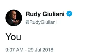 Rudy Giuliani's "You" Tweet meme card, common rarity