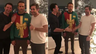 Ryan Reynolds Between Hugh Jackman and Jake Gyllenhaal meme card, common rarity