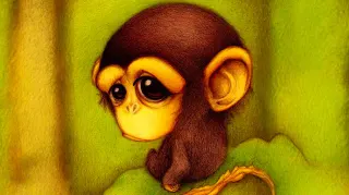 Sad Baby Monkey meme card, common rarity