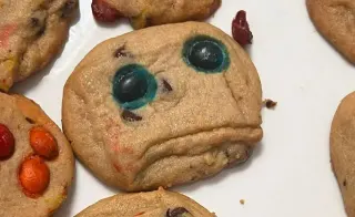 Sad Cookie meme card, common rarity