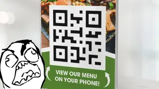 Scan QR Code for Menu at Restaurant meme card, common rarity