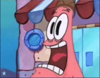 Scared Patrick meme card, common rarity