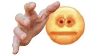 Screen-Reaching Hand / Emoji meme card, rare rarity