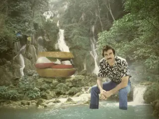 Selleck Waterfall Sandwich meme card, rare rarity