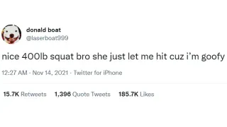 She Let Me Hit Because I'm Goofy meme card, common rarity