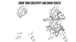 Carte meme Show Your Creativity and Draw Vegeta, rareté commune