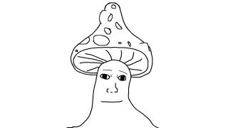 Shroomjak / Mushroom Wojak meme card, rare rarity