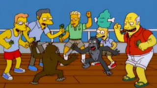 Simpsons Monkey Knife Fight meme card, rare rarity