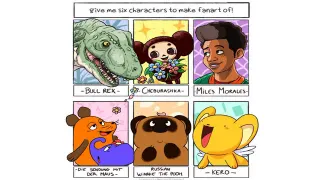 #SixFanarts meme card, common rarity