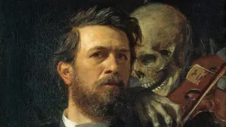 Skeleton Whispering in Man's Ear meme card, common rarity