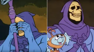 Carte meme Skeletor Peekaboo, rareté commune