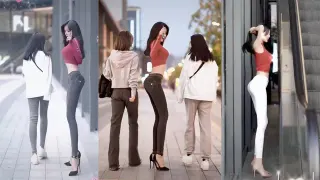 Skinny Girl Walking Sideways meme card, rare rarity