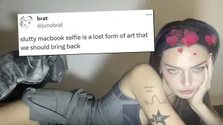 Slutty MacBook Selfie meme card, common rarity