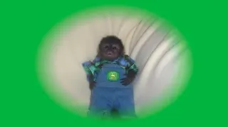 Small Monkey In John Deere Overalls meme card, common rarity