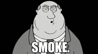 "Smoke" Family Guy Subliminal Advertising meme card, common rarity