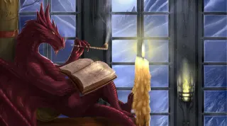 Smug Bookworm Dragon Roommate meme card, common rarity