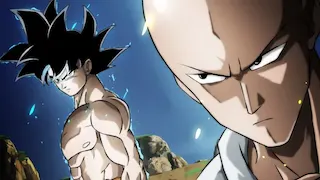 Son Goku VS Saitama meme card, rare rarity