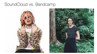 SoundCloud vs. Bandcamp meme card, common rarity