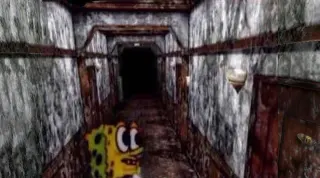 Carte meme SpongeBob In Silent Hill / Aw Hell Naw Spunch Bob, rareté commune