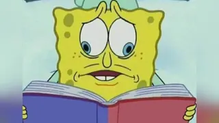 SpongeBob Reading Two Pages at Once meme card, rare rarity