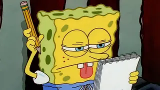 SpongeBob Thinking meme card, common rarity