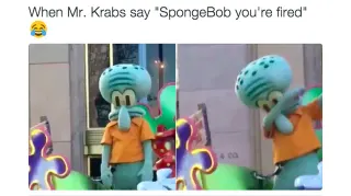 Squidward Dab meme card, rare rarity