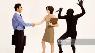 Stock Photo Backstabber meme card, common rarity
