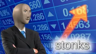 Stonks meme card, legendary rarity