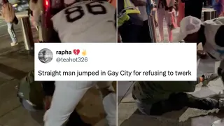 Straight Man Jumped In Gay City For Refusing To Twerk meme card, common rarity