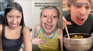 Striking Face TikTok Filter meme card, common rarity