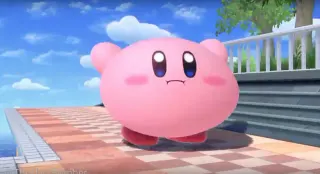 Stuffed Kirby Running meme card, common rarity