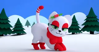 Sweet Peppermint Cat / Junipurr the Christmas Cat meme card, common rarity