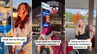 Taking My Girl Somewhere Expensive (The Gas Station) meme card, common rarity