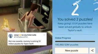 Taylor Swift's 33 Million Puzzles meme card, common rarity