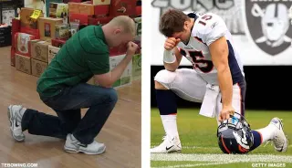 Tebowing meme card, rare rarity