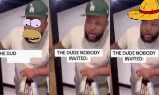 The Dude Nobody Invited meme card, common rarity