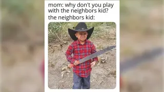 The Neighbor's Kid meme card, common rarity